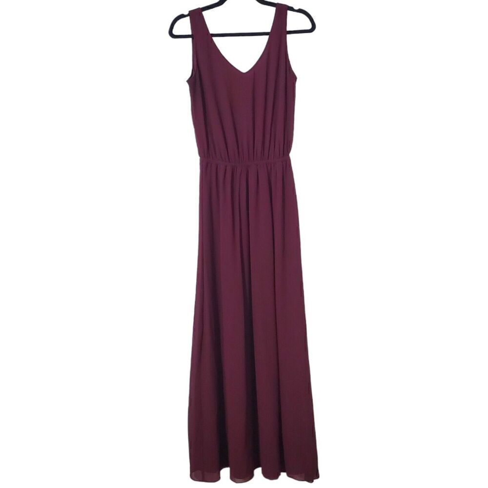 Show Me Your Mumu Kendall Maxi Dress Size S Merlot Chiffon Maroon Red Womens